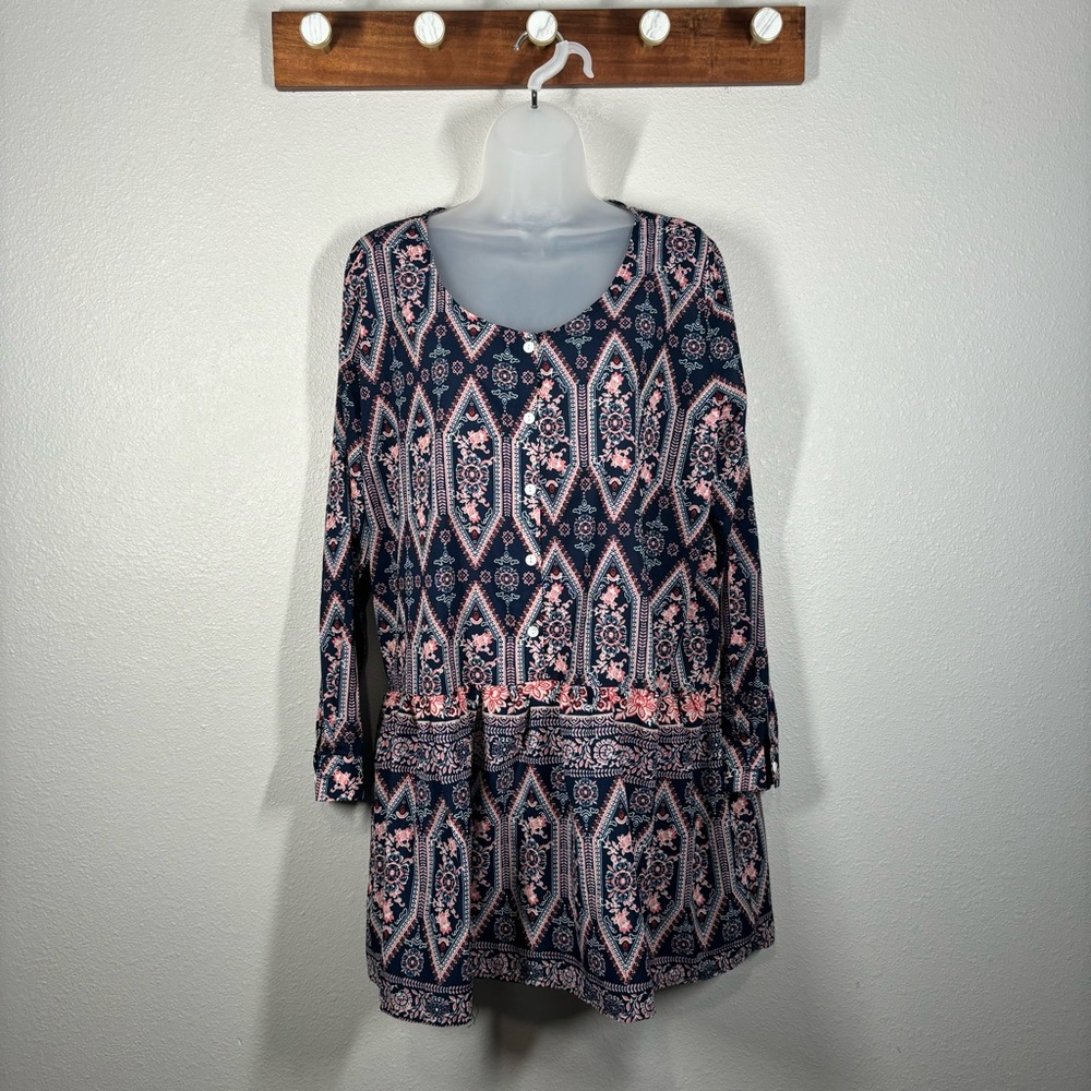 K By Kersh Multicolor Easter Boho Tunic Size Medium